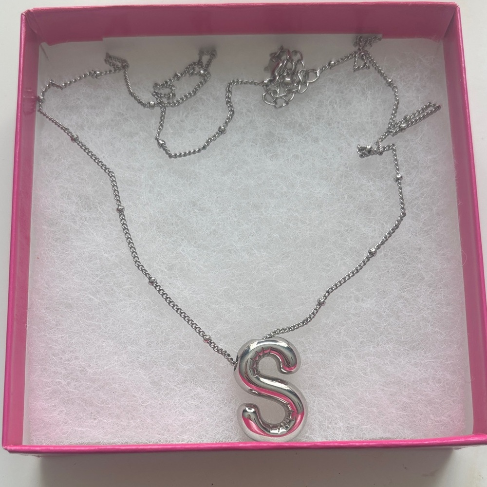 Silver Initial 'S' Necklace
